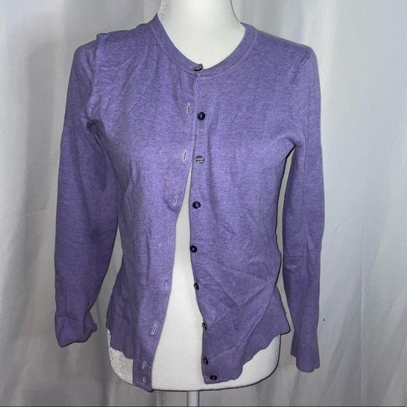 Karen Scott Cardigan Crewneck Long Sleeve Button Front Tight Knit Straight Hem - Picture 2 of 7